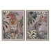 Schilderij Home ESPRIT Rood Groen Koloniaal Gouden Jungle 45 x 2,5 x 60 cm (2 Stuks)