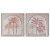 Cuadro Home ESPRIT Beige Coral Palmeras Colonial 60 x 2,5 x 60 cm (2 Unidades)