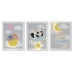 Pintura Home ESPRIT Amarelo Cinzento Infantil 30 x 1,8 x 40 cm (4 Unidades)