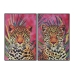 Glezna Home ESPRIT Leoparda Tropiskais 83 x 3,8 x 123 cm (2 gb.)