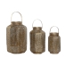 Set de Portavelas Home ESPRIT Dorado Metal 25 x 25 x 40 cm