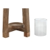 Portacandele Home ESPRIT Marrone Naturale Cristallo Legno di mango 25 x 25 x 35 cm