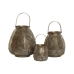 Set de Suporturi de Lumânări Home ESPRIT Auriu* Metal 25 x 25 x 28 cm