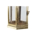 Kaarshouder Home ESPRIT Gouden Metaal Kristal 18 x 18 x 35,5 cm