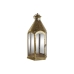 Kaarshouder Home ESPRIT Gouden Metaal Kristal 23 x 23 x 48 cm