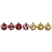 Christmas Baubles Home ESPRIT Red Golden PVC 25 x 6 x 25 cm (16 Pieces)