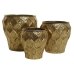 Conjunto de vasos Home ESPRIT Dourado Metal Moderno 41 x 41 x 41,5 cm (3 Peças)