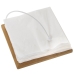 Napkin holder Alexandra House Living White Brown Wood Metal 18 x 9 x 18 cm