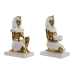 Decoratieve figuren Home ESPRIT Wit Gouden Hars Orientaals Egyptenaar 12,5 x 17 x 25 cm (2 Stuks)