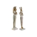 Decoratieve figuren Home ESPRIT Wit Gouden Hars Orientaals Egyptenaar 10 x 9 x 52 cm (2 Stuks)