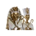 Decoratieve figuren Home ESPRIT Wit Gouden Hars Orientaals Egyptenaar 10 x 9 x 52 cm (2 Stuks)