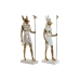 Decoratieve figuren Home ESPRIT Wit Gouden Hars Orientaals Egyptenaar 7 x 11,5 x 36 cm (2 Stuks)