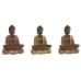 Decorative Figure Home ESPRIT Orange Coral Lime Resin Buddha Oriental 19,5 x 16 x 25,5 cm (3 Units)