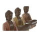 Dekoratív Figura Home ESPRIT Narancszín Korall Lime Gyanta Buddha Keleti 19,5 x 16 x 25,5 cm (3 egység)