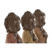 Decoratieve figuren Home ESPRIT Bruin Oranje Koraal Limoen Hars Boeddha Orientaals 9 x 9 x 21 cm (3 Stuks)