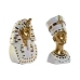 Decoratieve figuren Home ESPRIT Wit Gouden Hars Orientaals Egyptenaar 11 x 8,5 x 17 cm (2 Stuks)