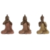 Decoratieve figuren Home ESPRIT Oranje Koraal Limoen Hars Boeddha Orientaals 9 x 6 x 13 cm (3 Stuks)