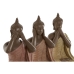 Dekoratívne postava Home ESPRIT Oranžová Koralová Lime Živica Buddha Orientálny 9 x 6 x 13 cm (3 kusov)