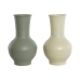 Vase Home ESPRIT grün Creme Metall 20 x 20 x 34,5 cm (2 Stück)