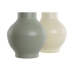 Vase Home ESPRIT Green Cream Metal 20 x 20 x 34,5 cm (2 Units)