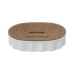 Saboneteira Alexandra House Living Branco Castanho Acrílico Madeira 12 x 3 x 9 cm