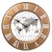 Wall Clock Alexandra House Living Brown Wood World Map 63 x 4 x 63 cm