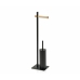 Toilet Paper Holder with Brush Stand Alexandra House Living Brown Black Metal oak wood 16 x 76 x 20 cm