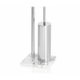 Toilet Paper Holder with Brush Stand Alexandra House Living White Silver Marble 20 x 72 x 20 cm