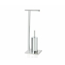 Toilet Paper Holder with Brush Stand Alexandra House Living Silver Metal 20 x 72 x 20 cm