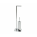 Toilet Paper Holder with Brush Stand Alexandra House Living Silver Stainless chrome metal 20 x 72 x 20 cm