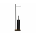 Toilet Paper Holder with Brush Stand Alexandra House Living Black Metal Bamboo 20 x 74 x 20 cm