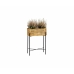 Vaso com suporte Alexandra House Living Preto Natural Metal Rotim sintético 20 x 66 x 49 cm