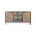 Buffet Alexandra House Living Noir Beige Gris Métal Bois d'acacia 160 x 81 x 40 cm