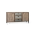 Buffet Alexandra House Living Noir Beige Gris Métal Bois d'acacia 160 x 81 x 40 cm