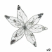 Decorative Flower Silver Plastic 25 x 25 x 7 cm (12 Units)