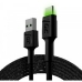 Cablu USB Green Cell KABGC13 Negru Verde 2 m