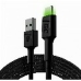 Cable USB Green Cell KABGC13 Negro Verde 2 m