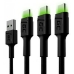 Kabel USB Green Cell KABGCSET03 Črna 2 m