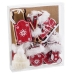 Kerstversiering Wit Rood 13 X 11 X 2 CM (10 Stuks)