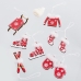 Christmas bauble White Red 13 X 11 X 2 CM (10 Units)