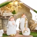 Crèche de Noël Multicouleur Polyéthylène Bois MDF 22,5 x 8,5 x 16,5 cm (5 Pièces)