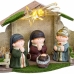 Crèche de Noël Multicouleur Céramique Bois MDF 33 x 10,5 x 17 cm (7 Pièces)