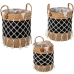 Conjunto de Cestos Alexandra House Living 03793 Preto vime Rotim Fibra natural (3 Unidades)