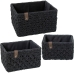 Conjunto de Cestos Alexandra House Living 03821 Preto vime Rotim Fibra natural (3 Unidades)