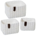 Conjunto de Cestos Alexandra House Living 03817 Branco vime Rotim Fibra natural (3 Unidades)