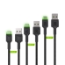 Adaptador USB para USB-C Green Cell KABGCSET01 Preto Verde 2 m (3 Unidades)