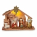 Weihnachtskrippe LED Leicht Weiß Braun Rot grün Holz aus Keramik 8 x 17 x 22,5 cm (8 Stück)