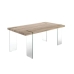 Mesa de Jantar DKD Home Decor Transparente Marrom claro Cristal Nogueira Madeira MDF 180 x 90 x 76 cm