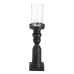 Candleholder Black Wood Crystal 12 x 12 x 55 cm