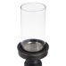 Candleholder Black Wood Crystal 12 x 12 x 55 cm